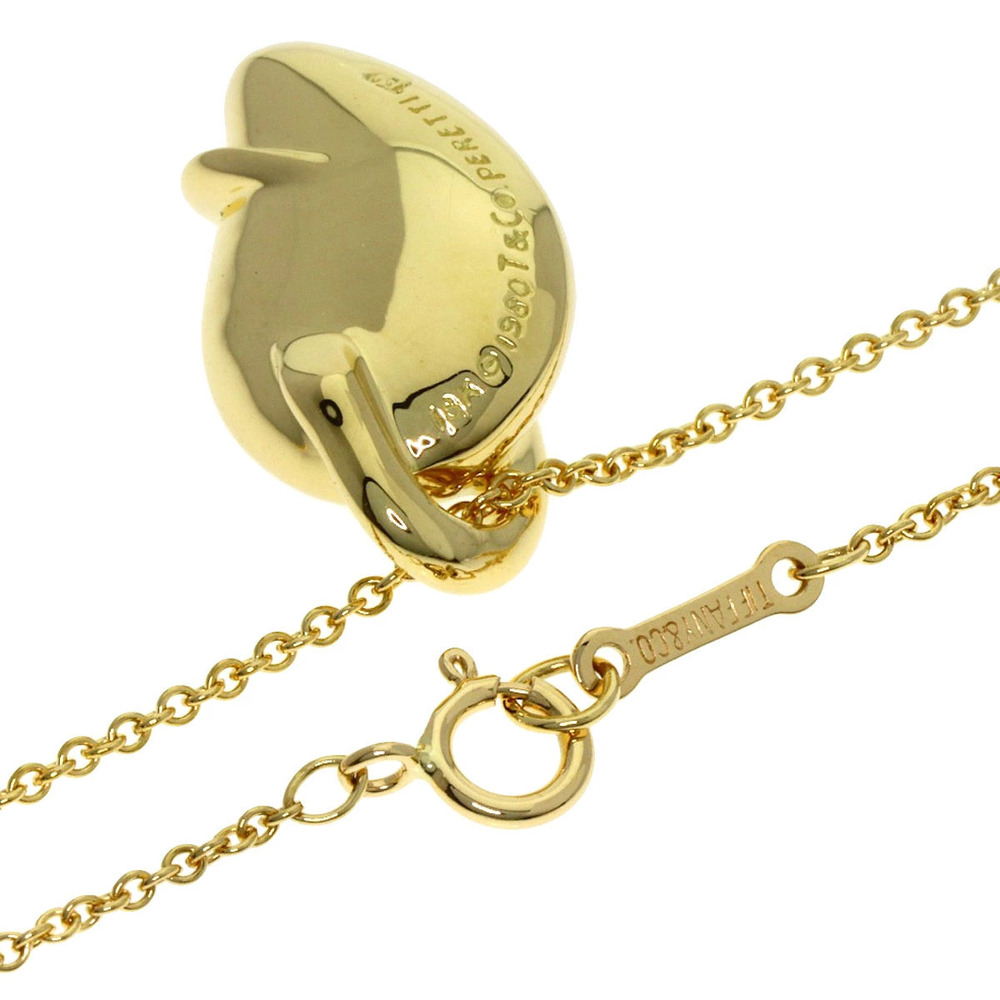 Tiffany Co Leaf Fin Necklace Gold